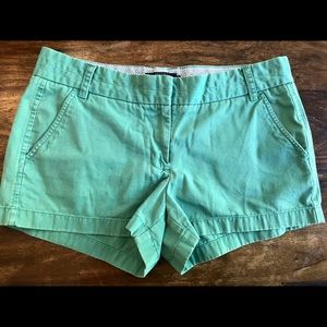 Green J.Crew Chino Shorts